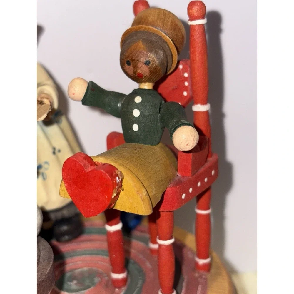 Vintage ANRI Music Box Girl, Kitty, Doll, Birds You Light Up My Life & Edelweiss